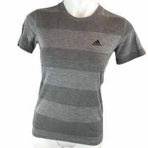 Adidas Ultimate 2.0 Sz XS Gray Striped Tee